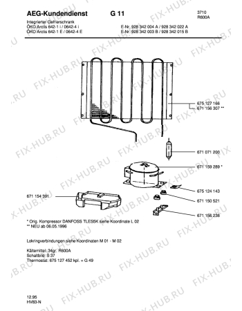 Взрыв-схема холодильника Aeg ARC0642-1 I - Схема узла Freezer cooling system